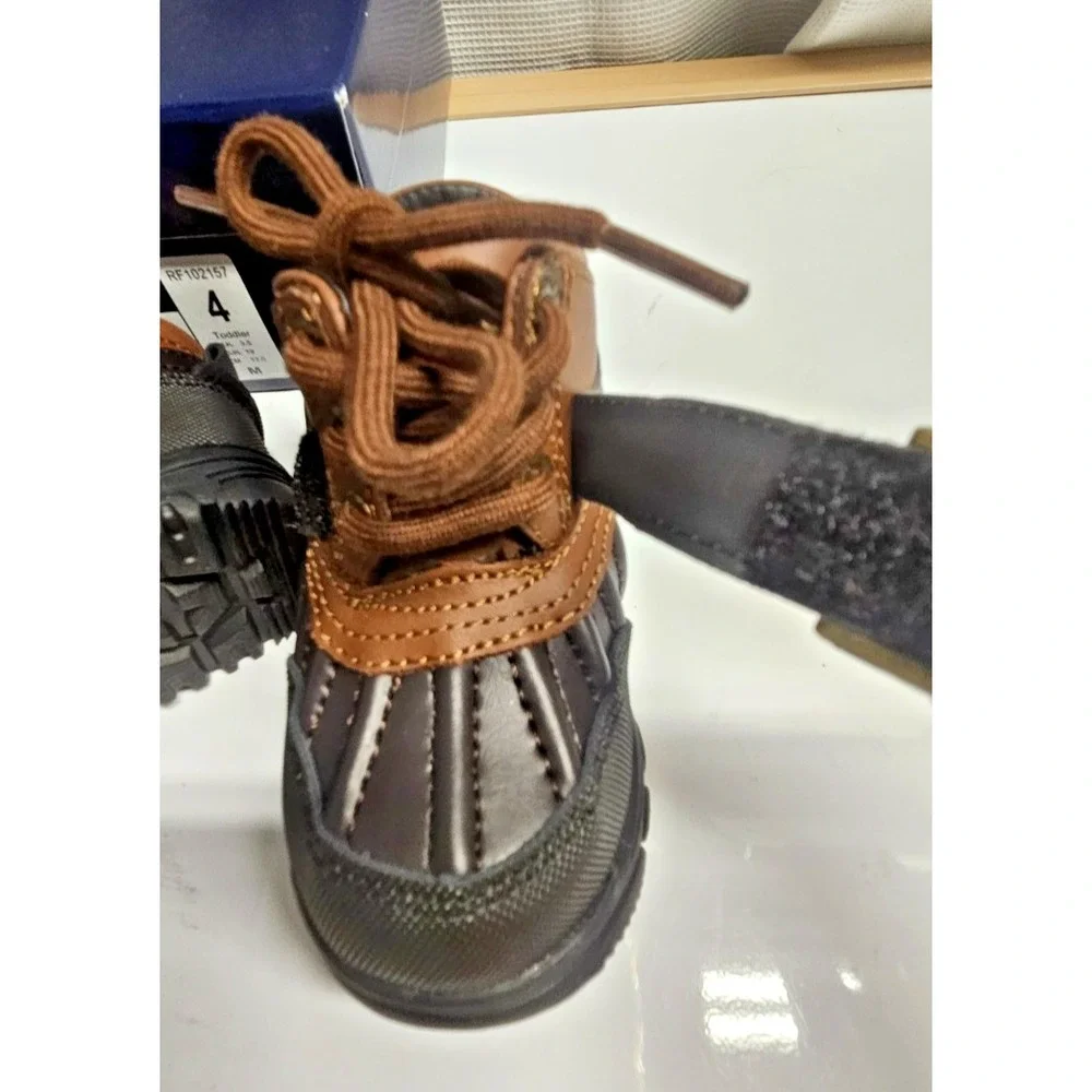 Polo Ralph Lauren Boy's Dover Boot Sneaker Chocolate black Sz 4‎ Toddler